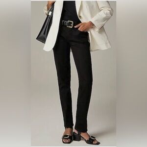 J. Crew 9” Vintage Slim Straight Leg jeans Mid Rise Cotton in Black Plus Size 35